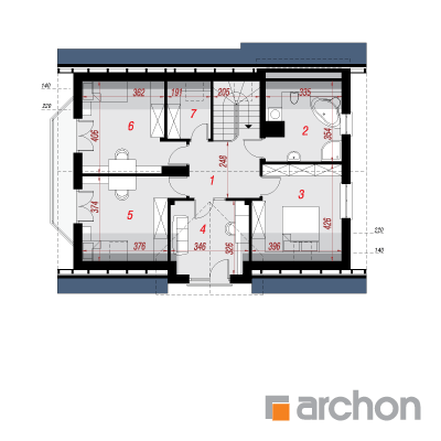 Maja 2 korruseplaan - Dom w aksamitkach 2 (N)
