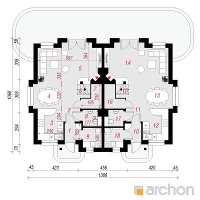 Maja 1 korruseplaan - Dom w cyklamenach 2 (R2)