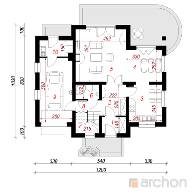 Maja 1 korruseplaan - Dom w fiolkach 3