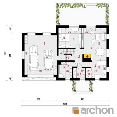 Maja 1 korruseplaan - Dom w rododendronach 17 (G2P)