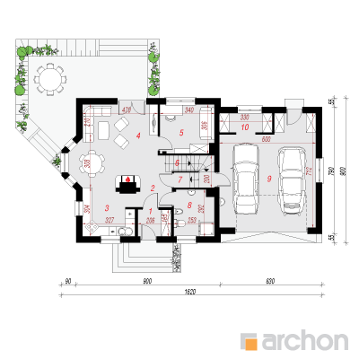 Maja 1 korruseplaan - Dom w rododendronach 6 (G2P)