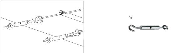 Valgusti - L&E Seilspanner Chrom 1 Paar