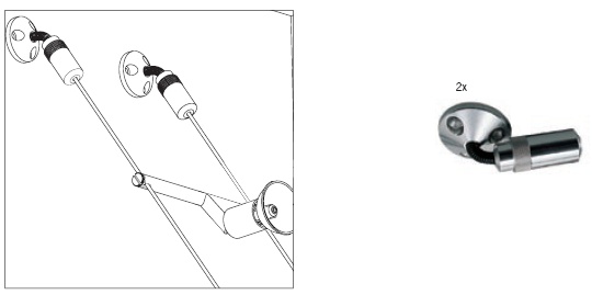 Valgusti - L&E Wandspanner flexibel 1 Paar Chrom
