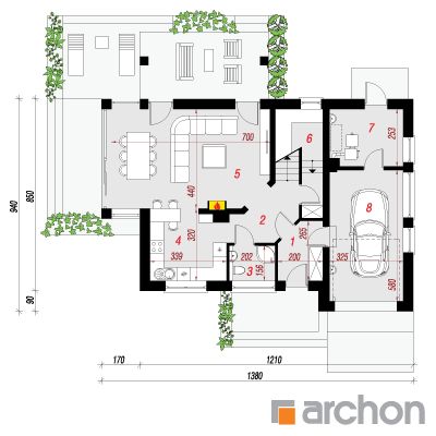  Maja atseroolades 1. korruse plaan