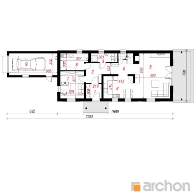  Maja agaavides 1. korruse plaan