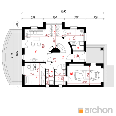  Maja karusmarjades 1. korruse plaan