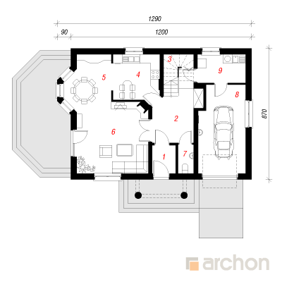  Maja peiulilledes 1. korruse plaan