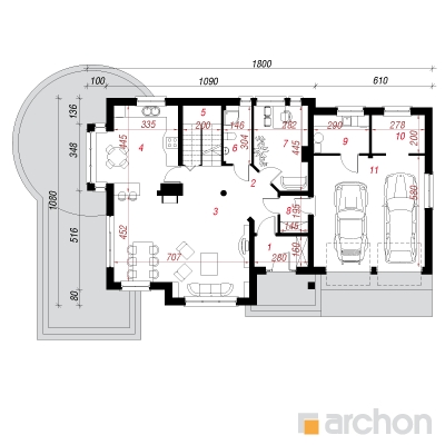  Villa Alicja 1. korruse plaan