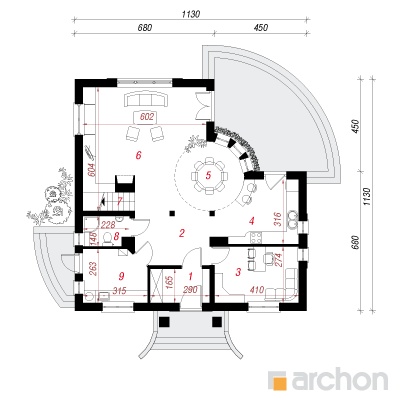 Maja aaloedes 2 (W) 1. korruse plaan