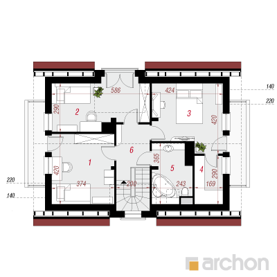  Maja amarüllides(W) 2. korruse plaan