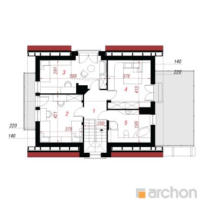  Maja amarüllides (P) 2. korruse plaan