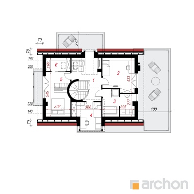  Maja ambrapuudes 2. korruse plaan