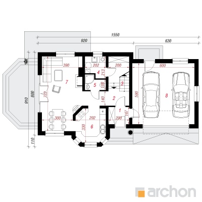  Maja ananassides (G2) 1. korruse plaan