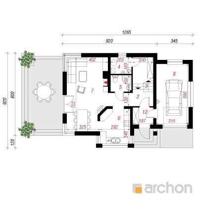  Maja ananassides (N) 1. korruse plaan