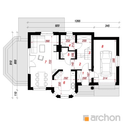  Maja ananassides 1. korruse plaan