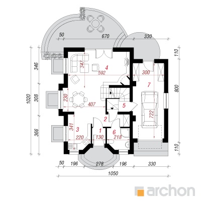  Maja antoonovkates (GP) 1. korruse plaan