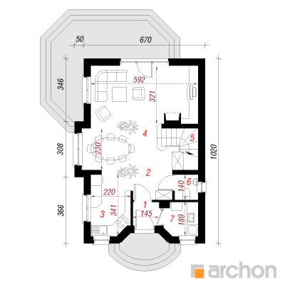  Maja antoonovkates 1. korruse plaan