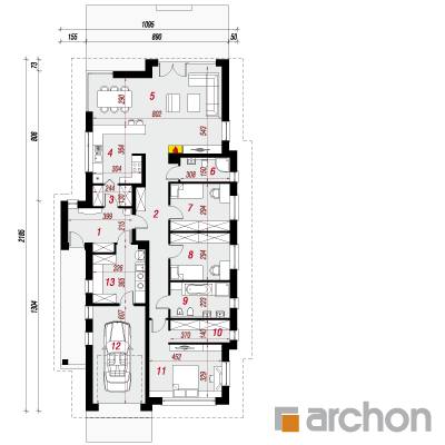  Maja araaliates 1. korruse plaan