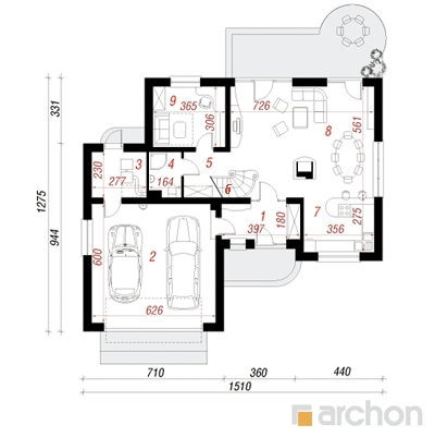  Maja arbuusides 1. korruse plaan