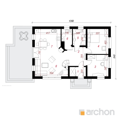  Maja arnikas (PD) 1. korruse plaan