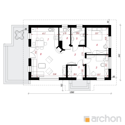  Maja arnikas 1. korruse plaan