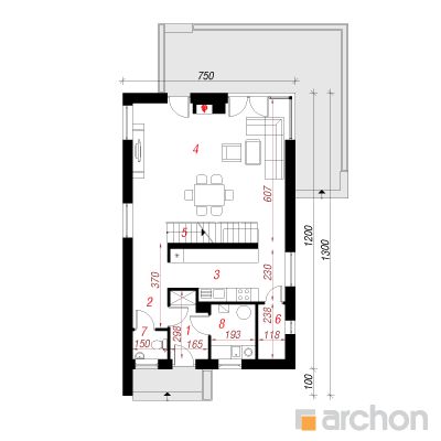  Maja maalõugades 1. korruse plaan