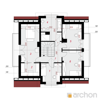  Maja asparites (PN) 2. korruse plaan