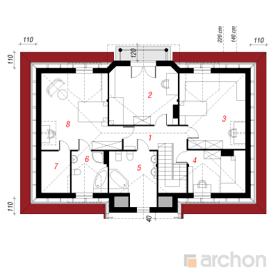  Maja astrites 2. korruse plaan