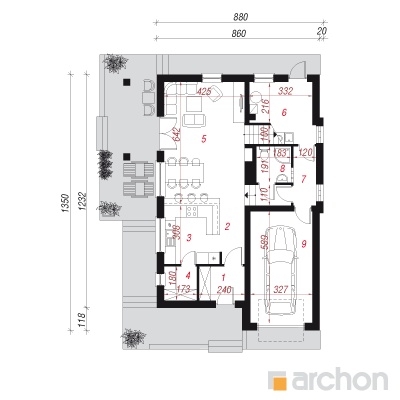  Maja kaeras 1. korruse plaan