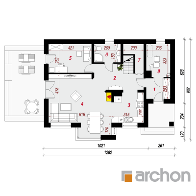  Maja avokaadodes (N) 1. korruse plaan