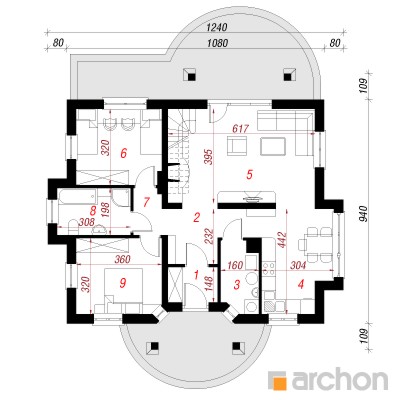  Maja basiilikus 1. korruse plaan