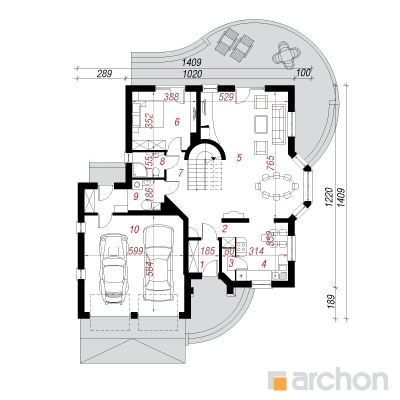  Maja bergamotipuudes (G2) 1. korruse plaan