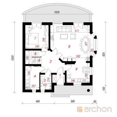  Maja luuderohus 1. korruse plaan