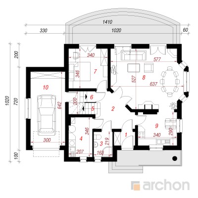  Maja luuderohus 2 1. korruse plaan