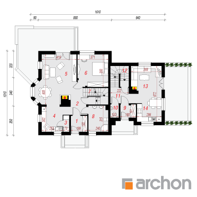  Maja kivipuravikkudes (P) 1. korruse plaan