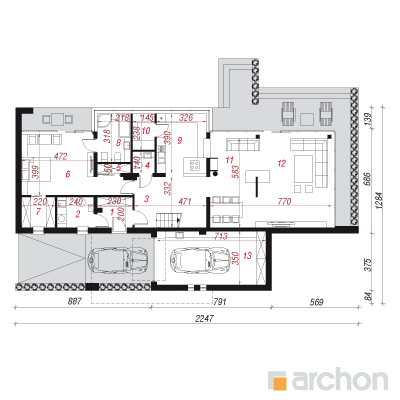  Maja kurgirohus (G) 1. korruse plaan