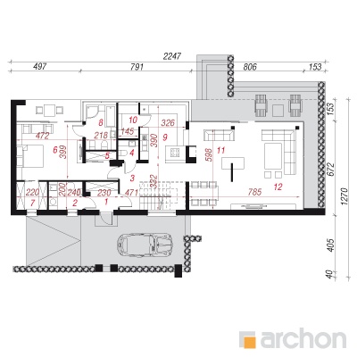  Maja kurgirohus 1. korruse plaan