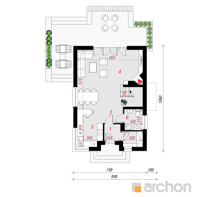  Maja budleiades(W) 1. korruse plaan