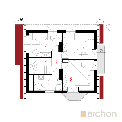  Maja pöökpuudes 2. korruse plaan