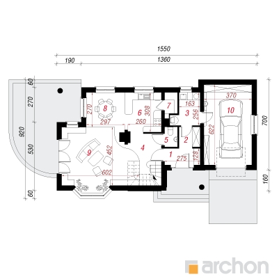  Maja pukspuudes (G) 1. korruse plaan