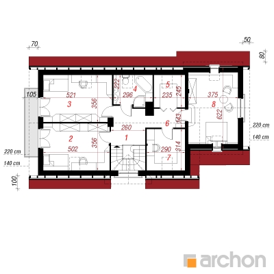  Maja pukspuudes (G) 2. korruse plaan