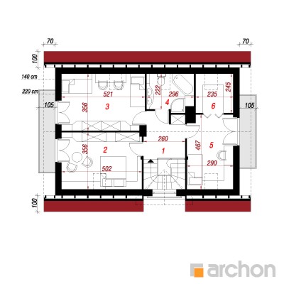  Maja pukspuudes 2. korruse plaan