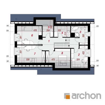  Maja bugenvilleades 2. korruse plaan