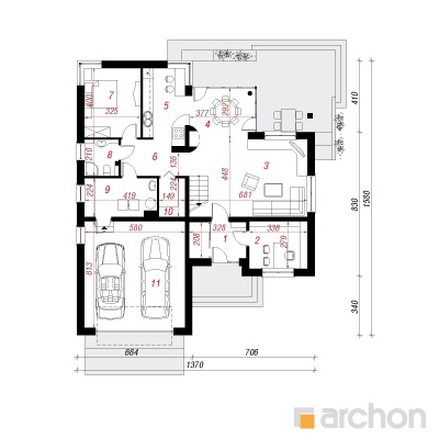  Maja humalates 1. korruse plaan