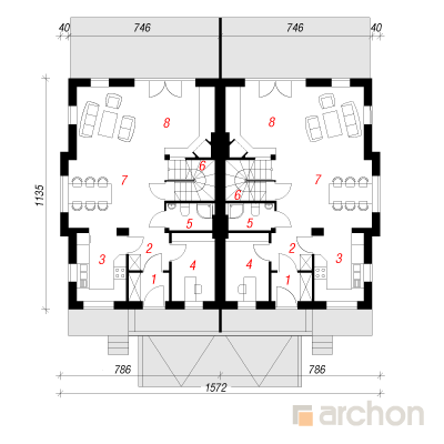  Maja jugapuudes 1. korruse plaan