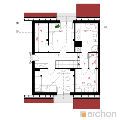  Maja alpikannides 3(B) 2. korruse plaan