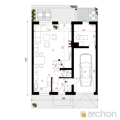  Maja alpikannides 3(S) 1. korruse plaan