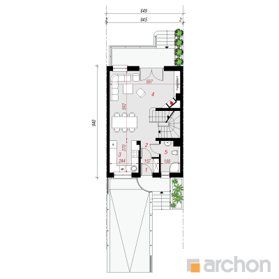  Maja alpikannides 4 (PS) 1. korruse plaan