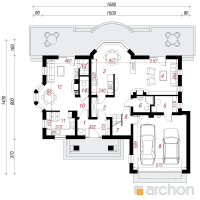  Maja kaneelipuus 1. korruse plaan