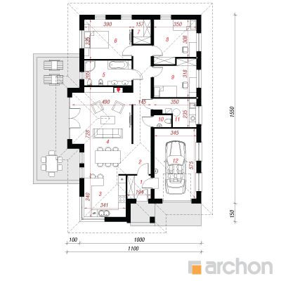  Maja küpressides 1. korruse plaan